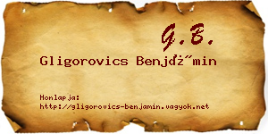 Gligorovics Benjámin névjegykártya